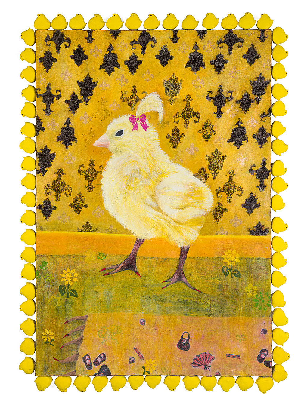 A painting of a chick by Jill Ziccardi.